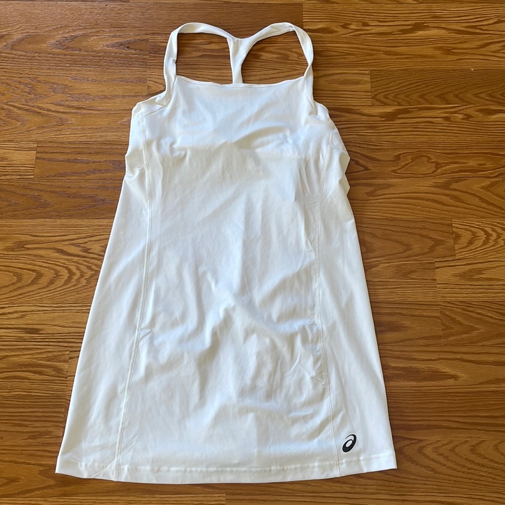NEW ASICS White Rally Exercise Tennis Outdoor Workout Dress w/ Bra‎ Size 2XL